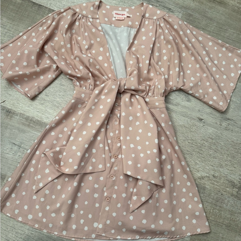 Showpo Front Tie Polka Dot Dress